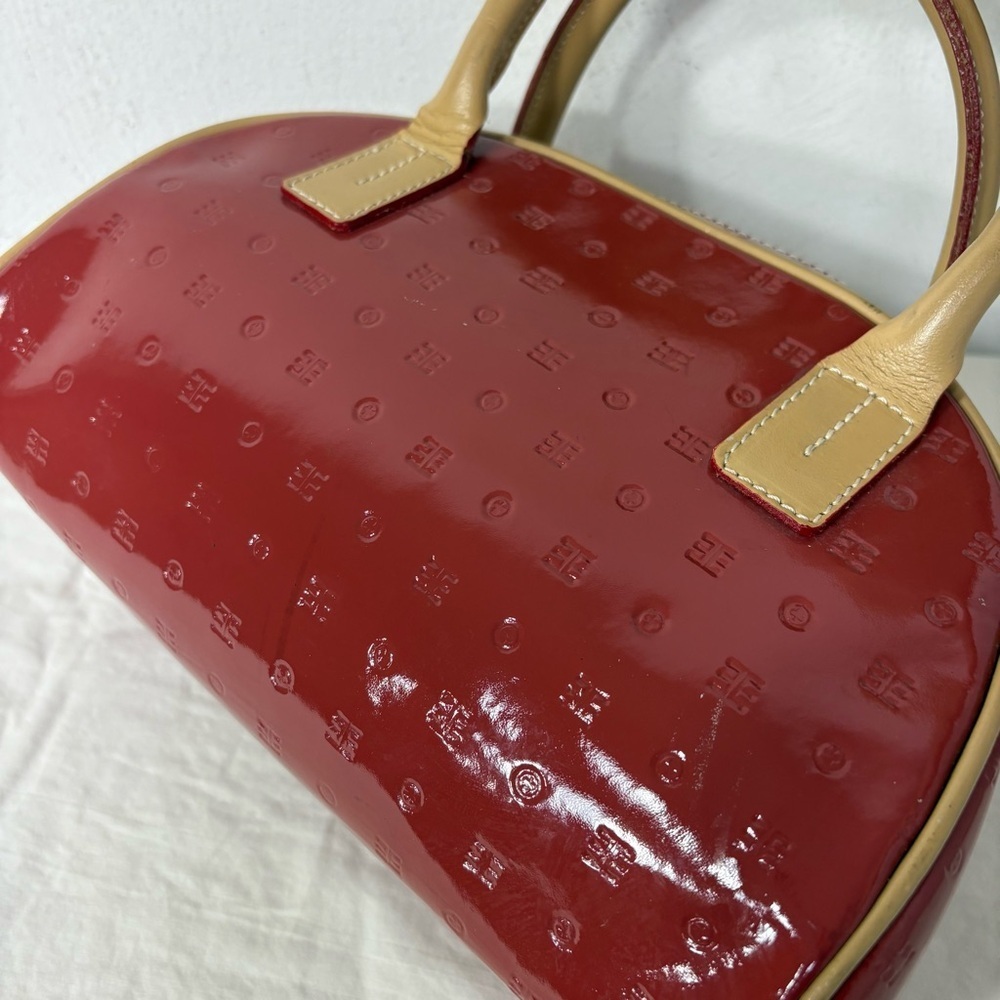 ARCADIA Patent Leather Dome Top Handle Satchel Bag Purse - Picture 10 of 16